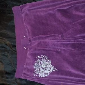 Purple Velour Tracksuit Pants